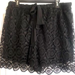 Dressy, black crocheted shorts